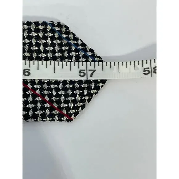 Vintage Burberry's Silk Necktie Black Checked Preppy Regency Officecore